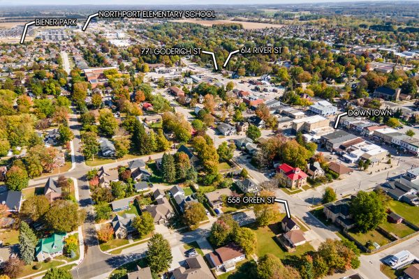 558 Green St, 614 River St and 771 Goderich St